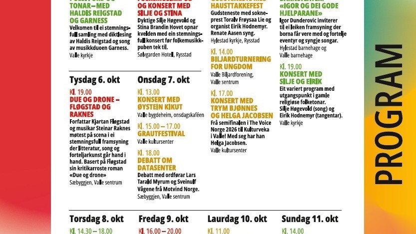 Lenkje til artikkel: Kulturveka dundrar vidare heile veka!